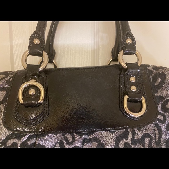 Coach Black Gray Metallic Ocelot Leopard Print Authentic Rare Sabrina Handbag - Picture 15 of 15